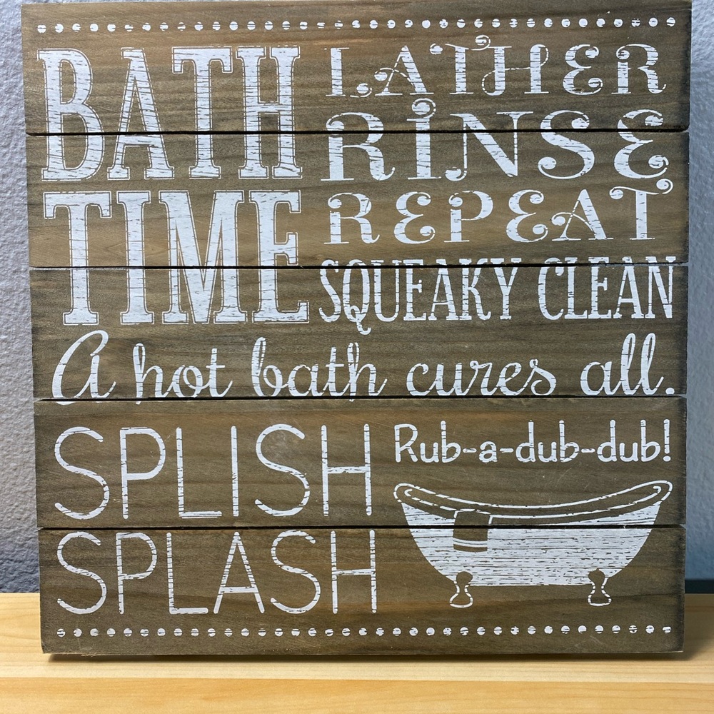 Rustic Bath Sign Lather Rinse Repeat 12x12